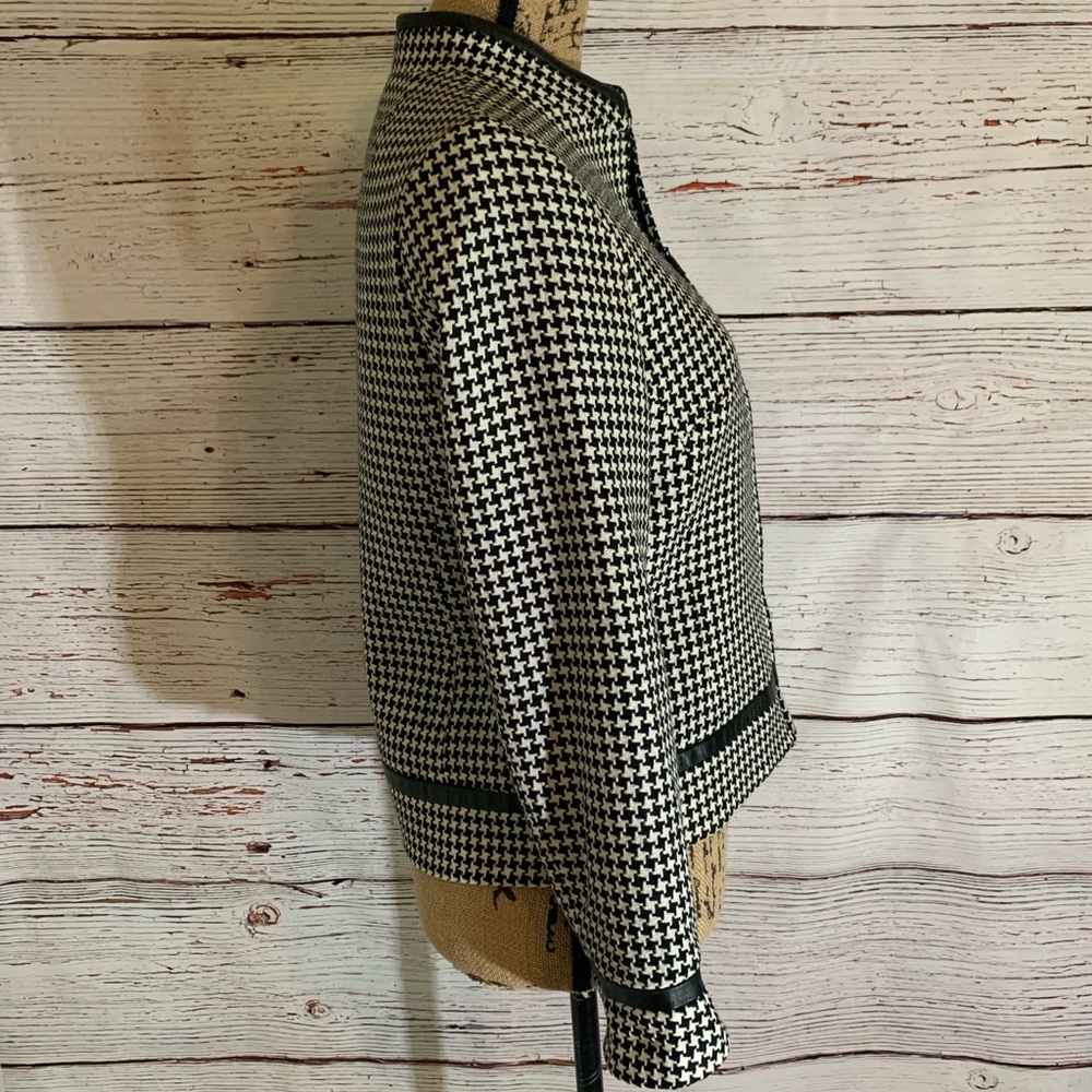 Pendleton Houndstooth Tweed Jacket Size 4 - image 5